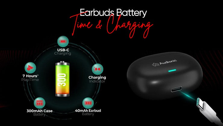 Earbuds Battery Time & Charging