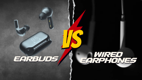 Product Comparison Earbuds VS Wired Earphones Audionic