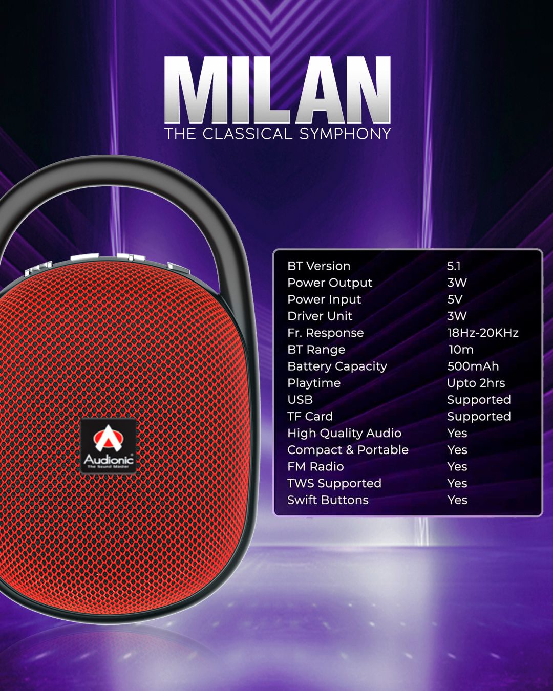 Audionic Milan Mobile Speaker Online in Pakistan