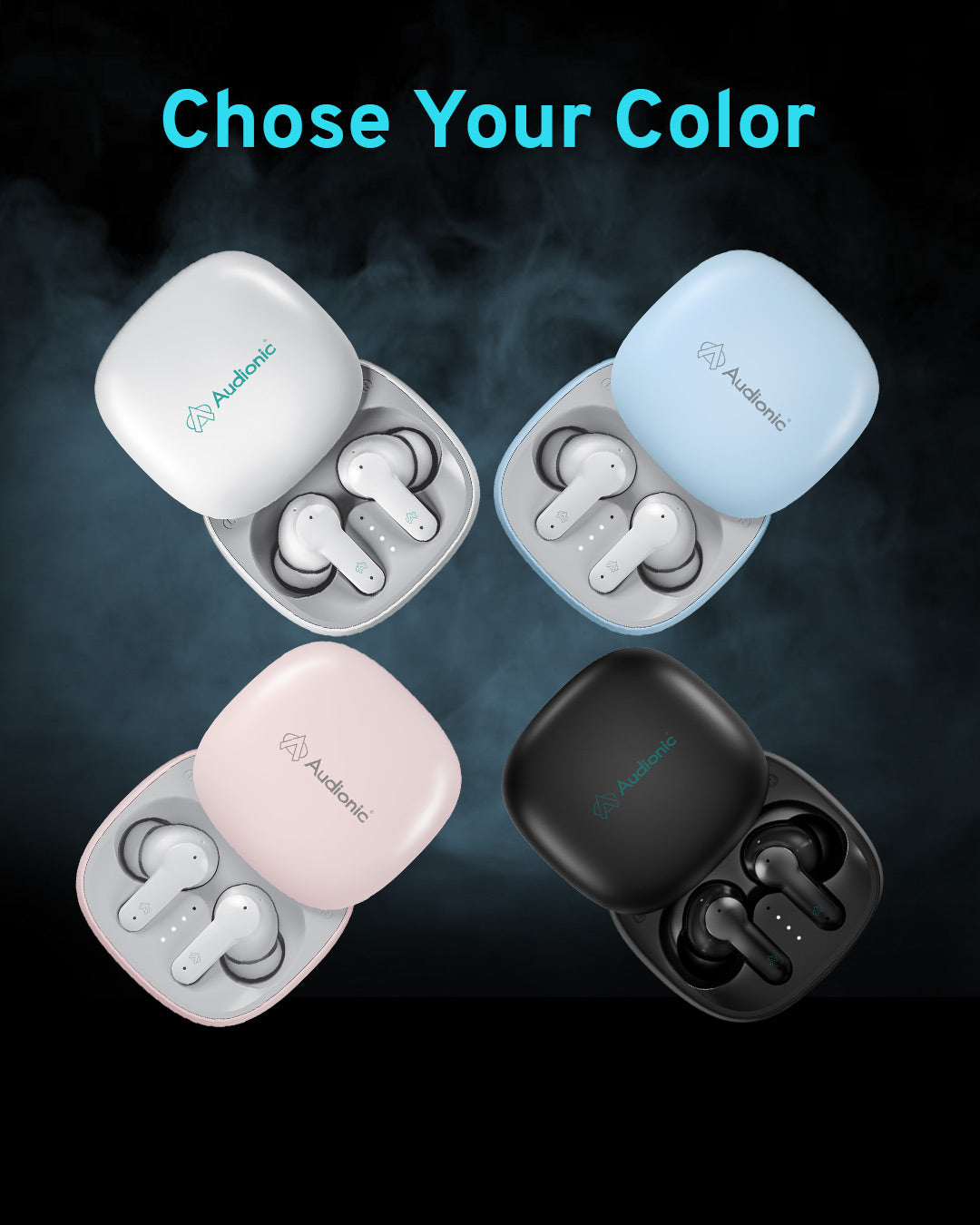 Audionic Airbud 550 Slide Earbuds l Slide Design Earbuds Quad Mic ENC