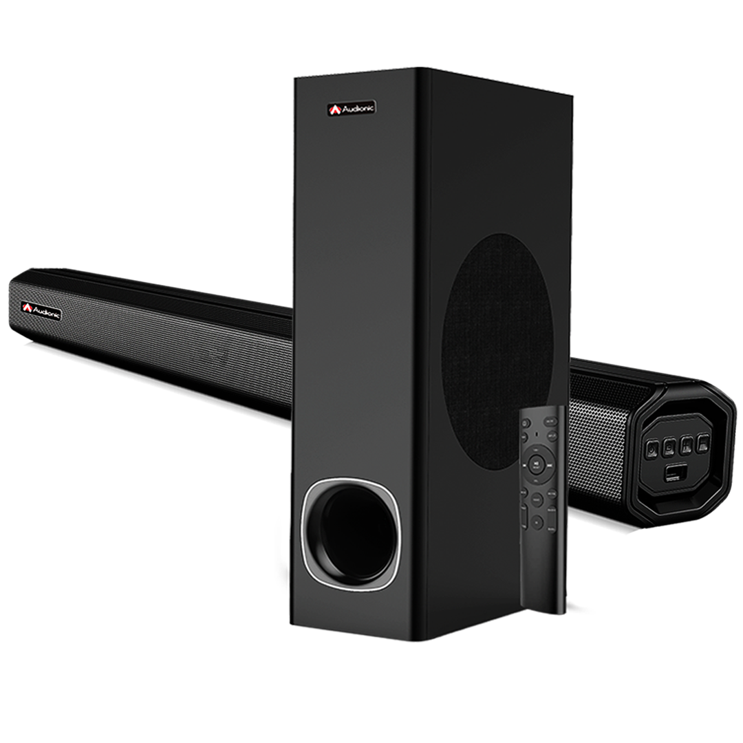 Abox 2.1 channel soundbar online & subwoofer surround sound