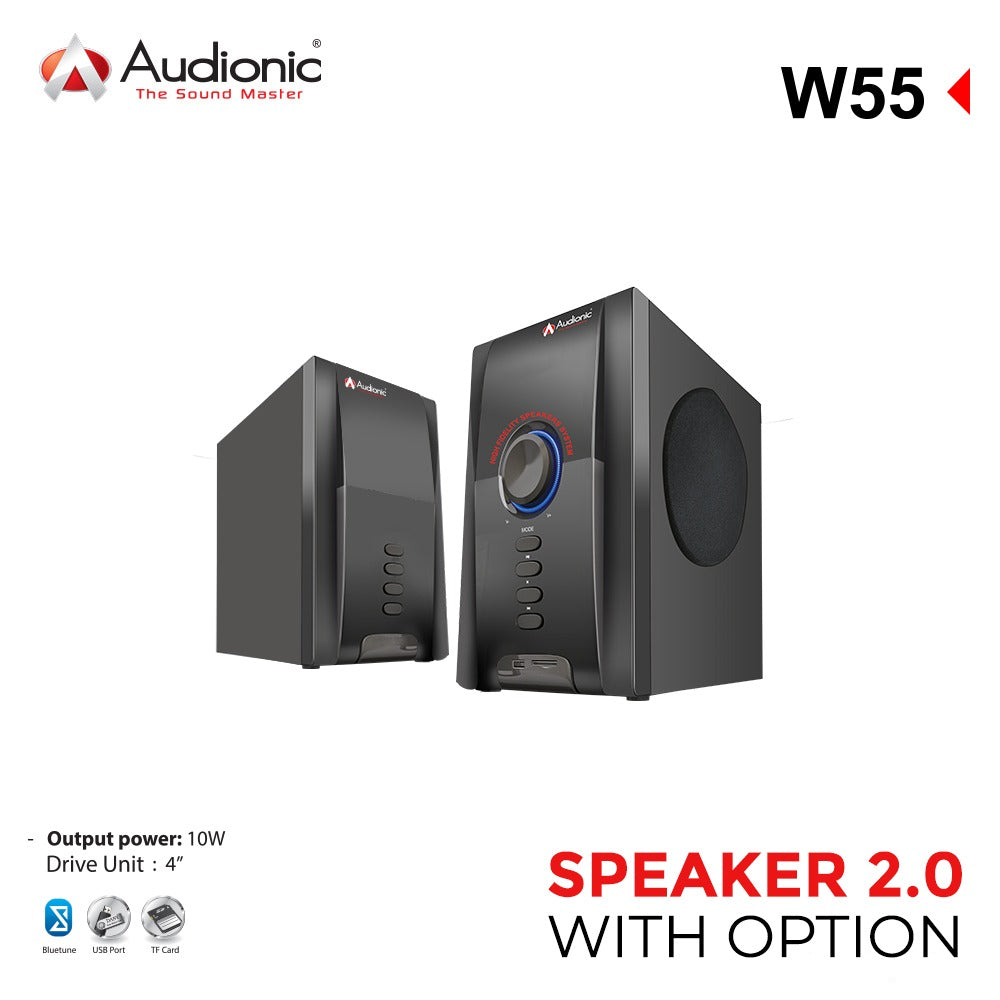 W55 Computer Multimedia 2.0 Speaker - Audionic